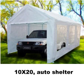 10X20, auto shelter